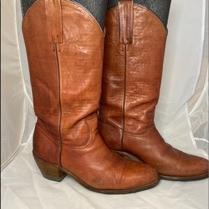 Vintage FRYE Brown Leather Cowboy Boots 2300